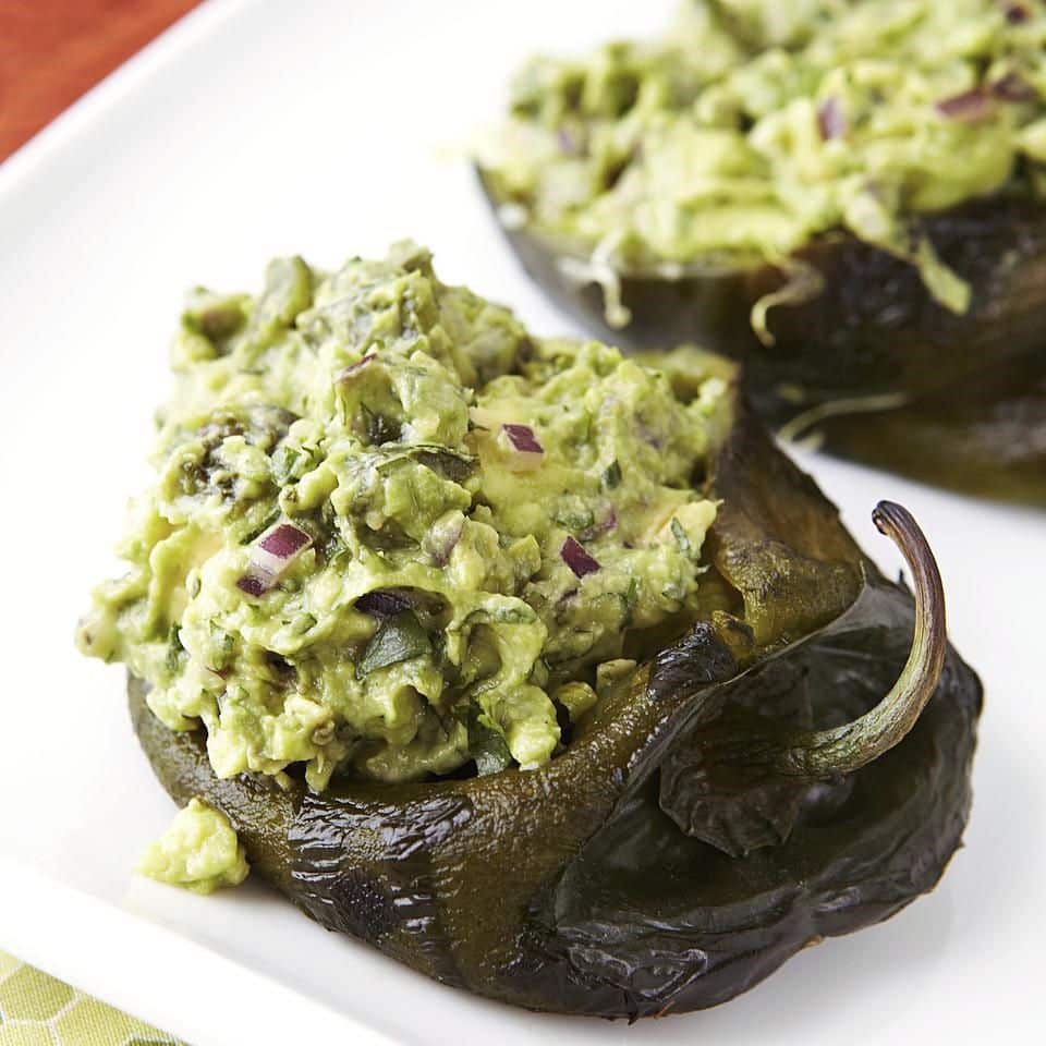 Guacamole-Stuffed Poblano Peppers