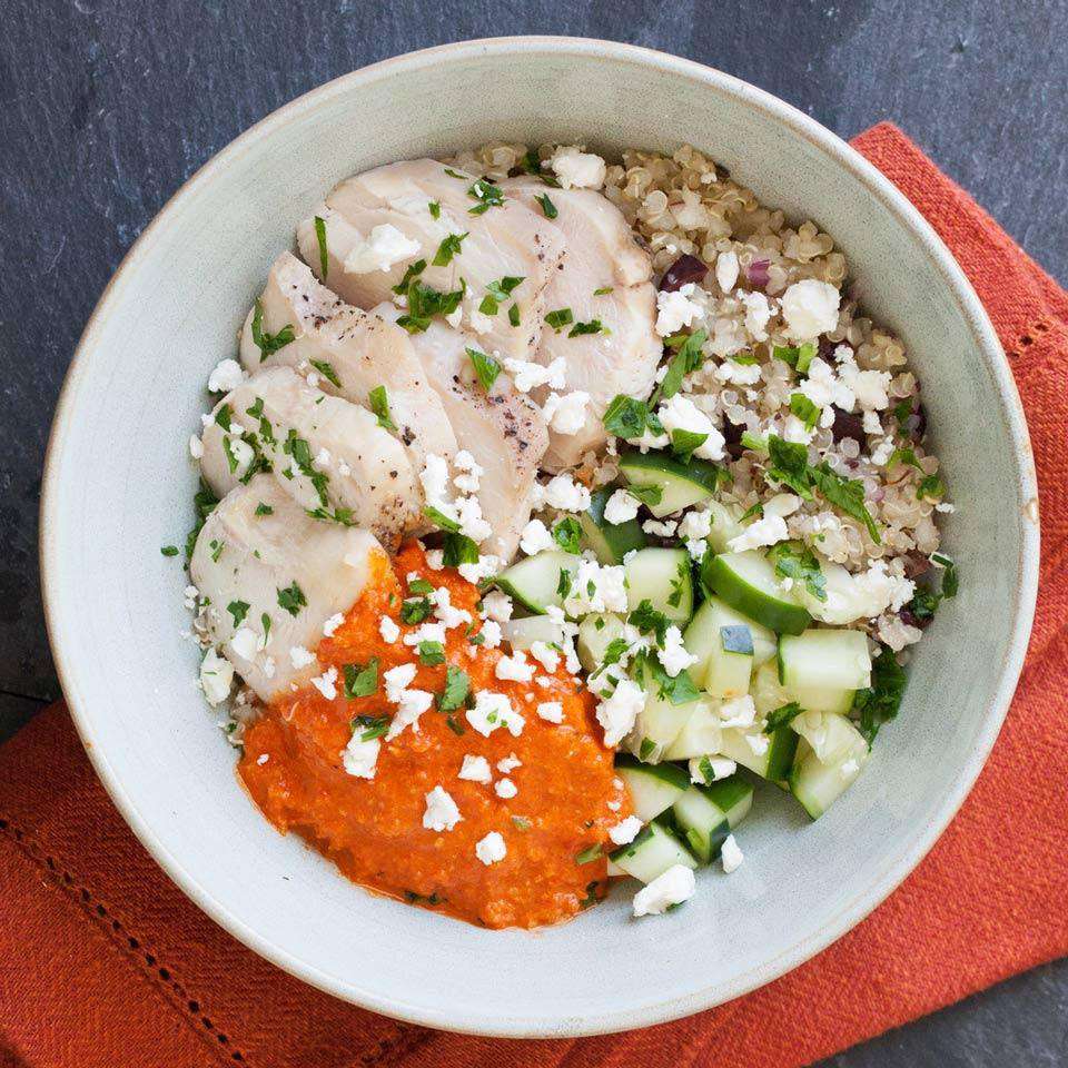 Mediterranean Chicken Quinoa Bowl