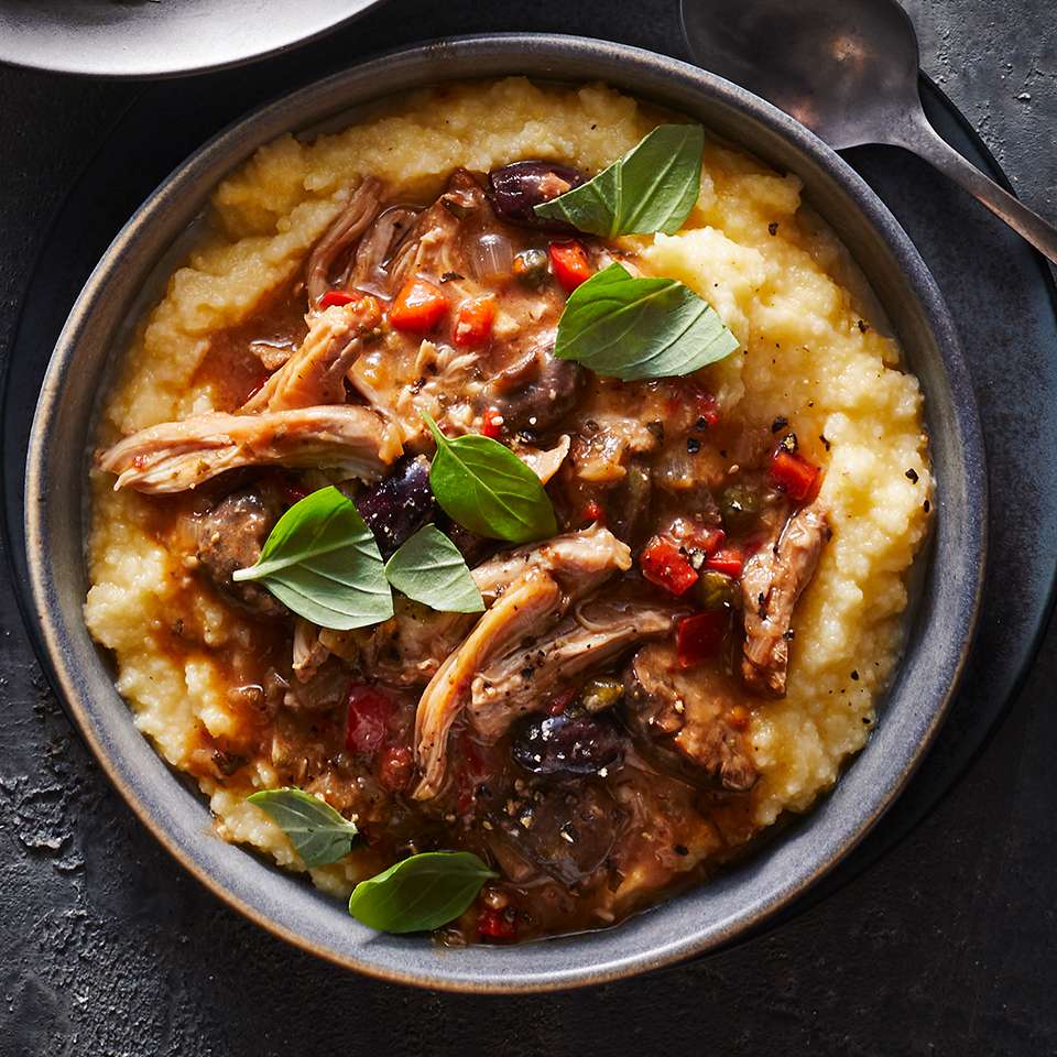 Slow-Cooker Chicken Cacciatore with Polenta