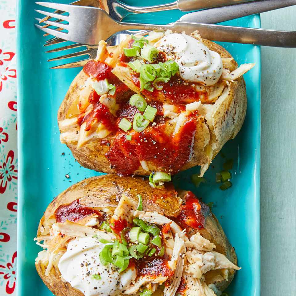 barbecue chicken stuffee baked potatoes