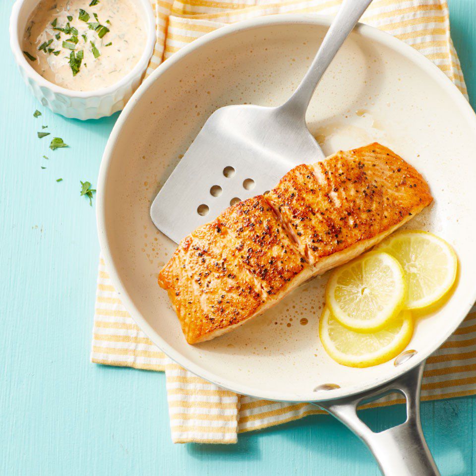 Cajun Salmon with Greek Yogurt Remoulade