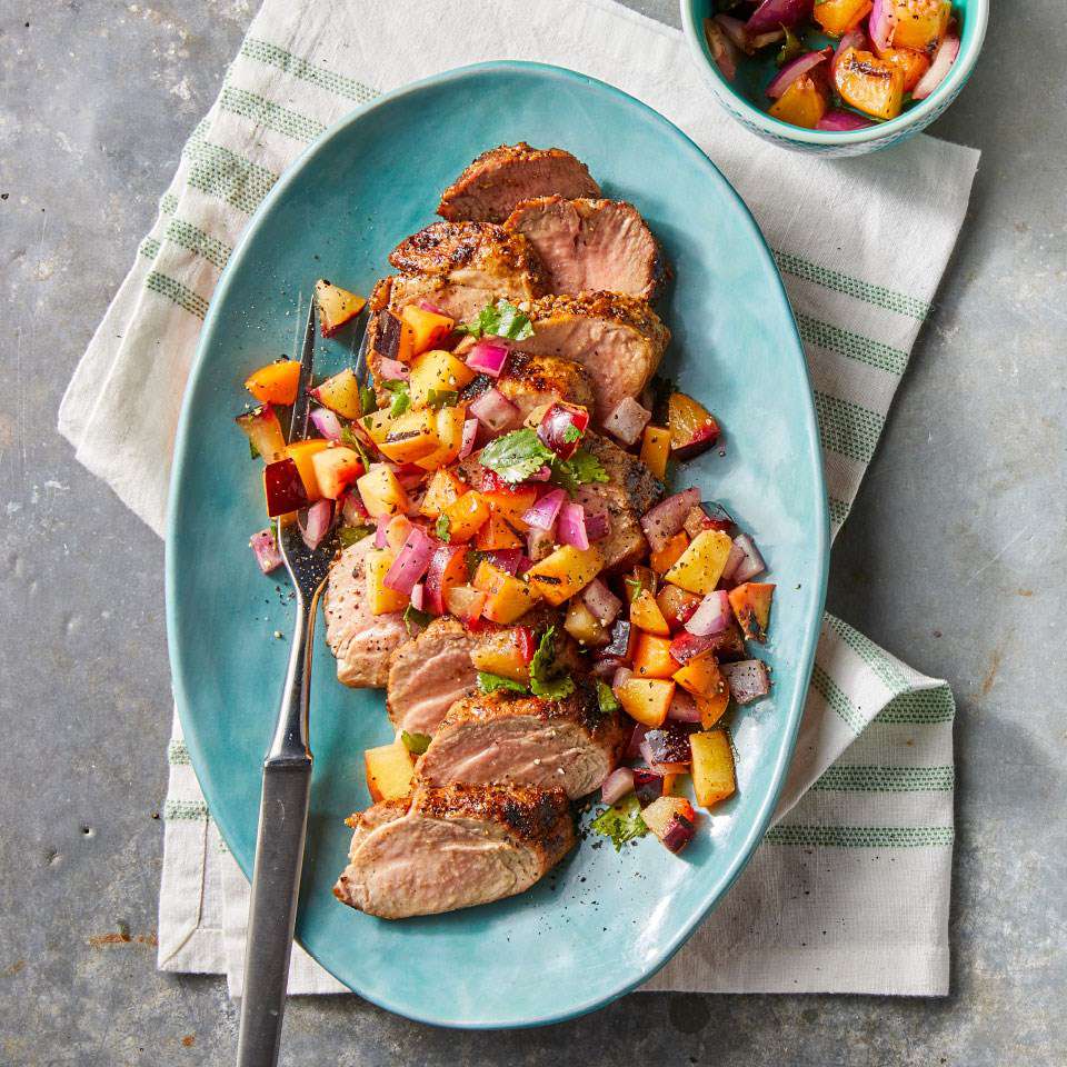 grilled pork tenderloin with peach salsa