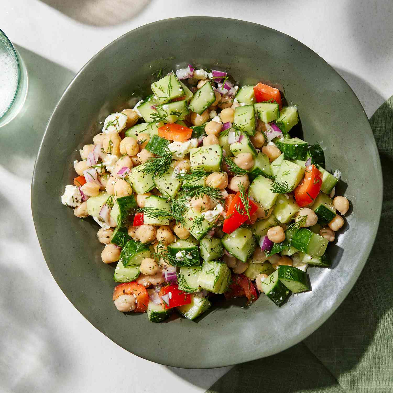 a recipe photo of the Cucumber Chickpea Salad with Feta & Lemon