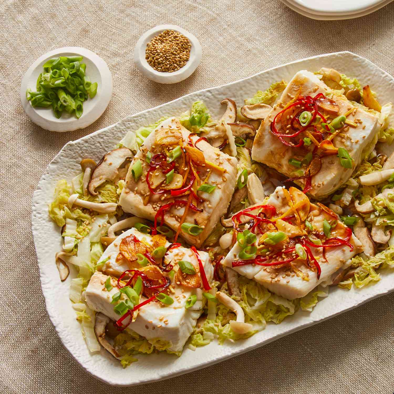 a recipe photo of the Ginger White Fish & Cabbage