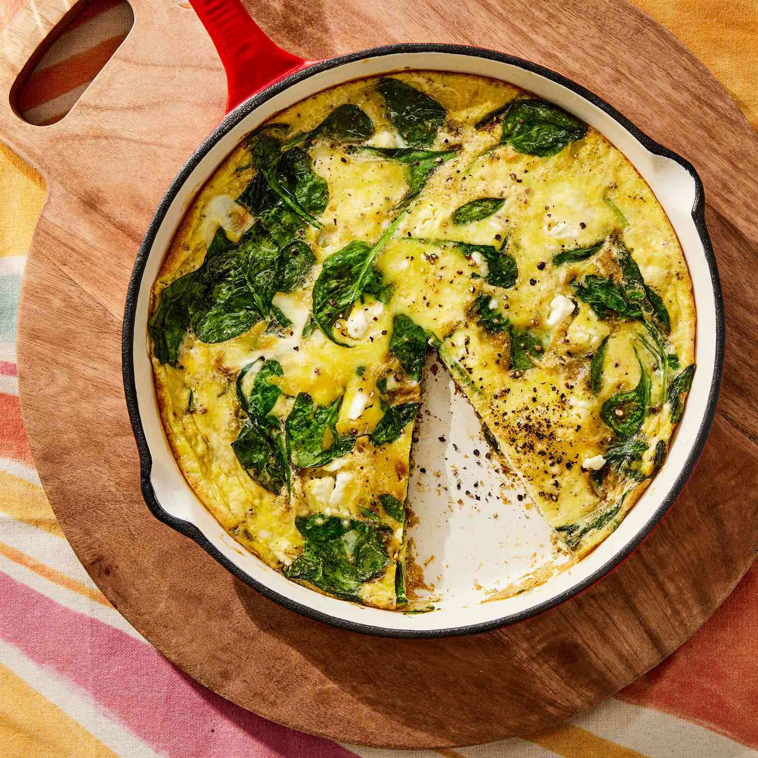 a recipe photo of the Spinach and Feta Fritatta