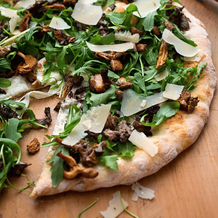 Wild Mushroom Pizza with Arugula & Pecorino