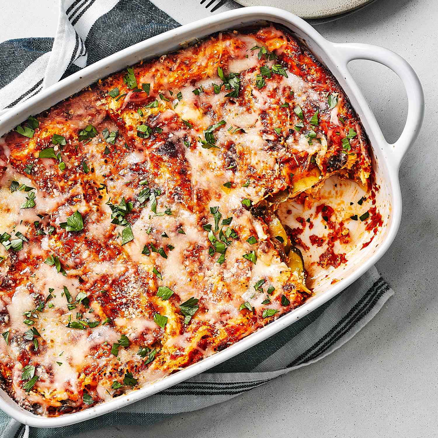 Cheesy Spinach-Zucchini Lasagna