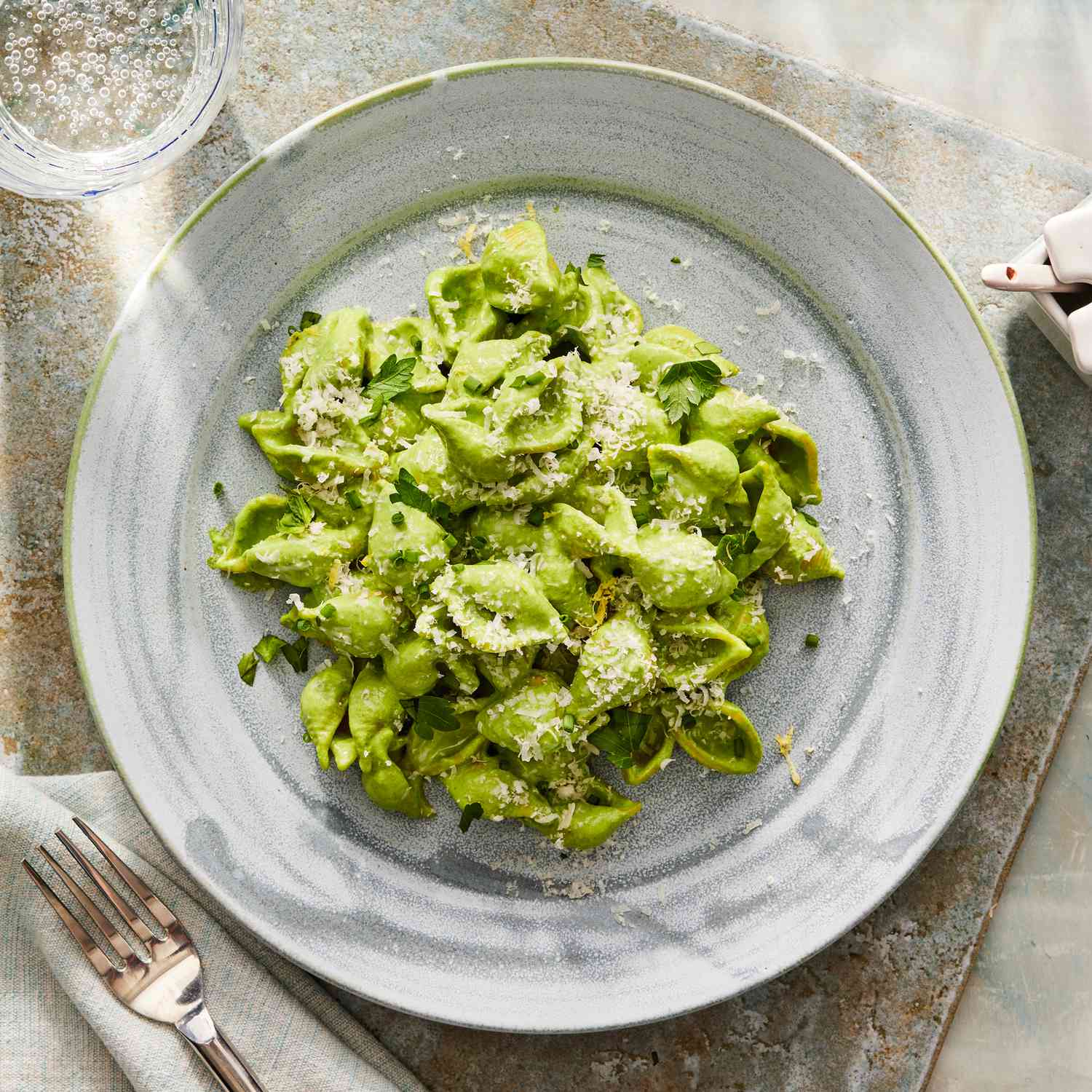 a recipe photo of the Green Goddess Ricotta Pasta