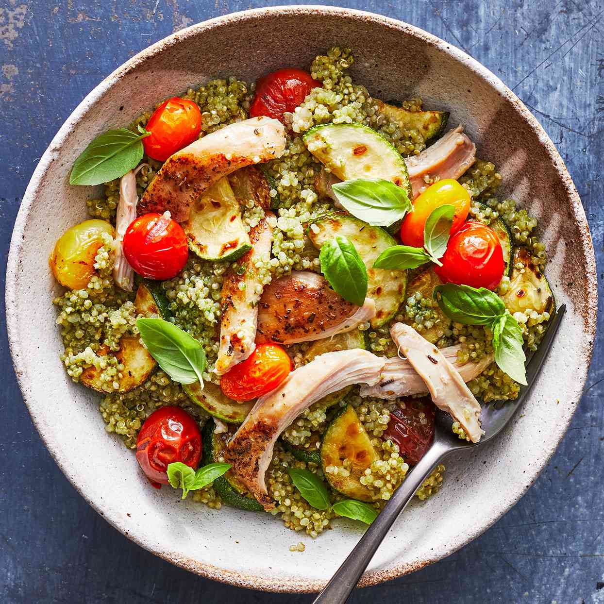 Pesto Chicken Quinoa Bowls