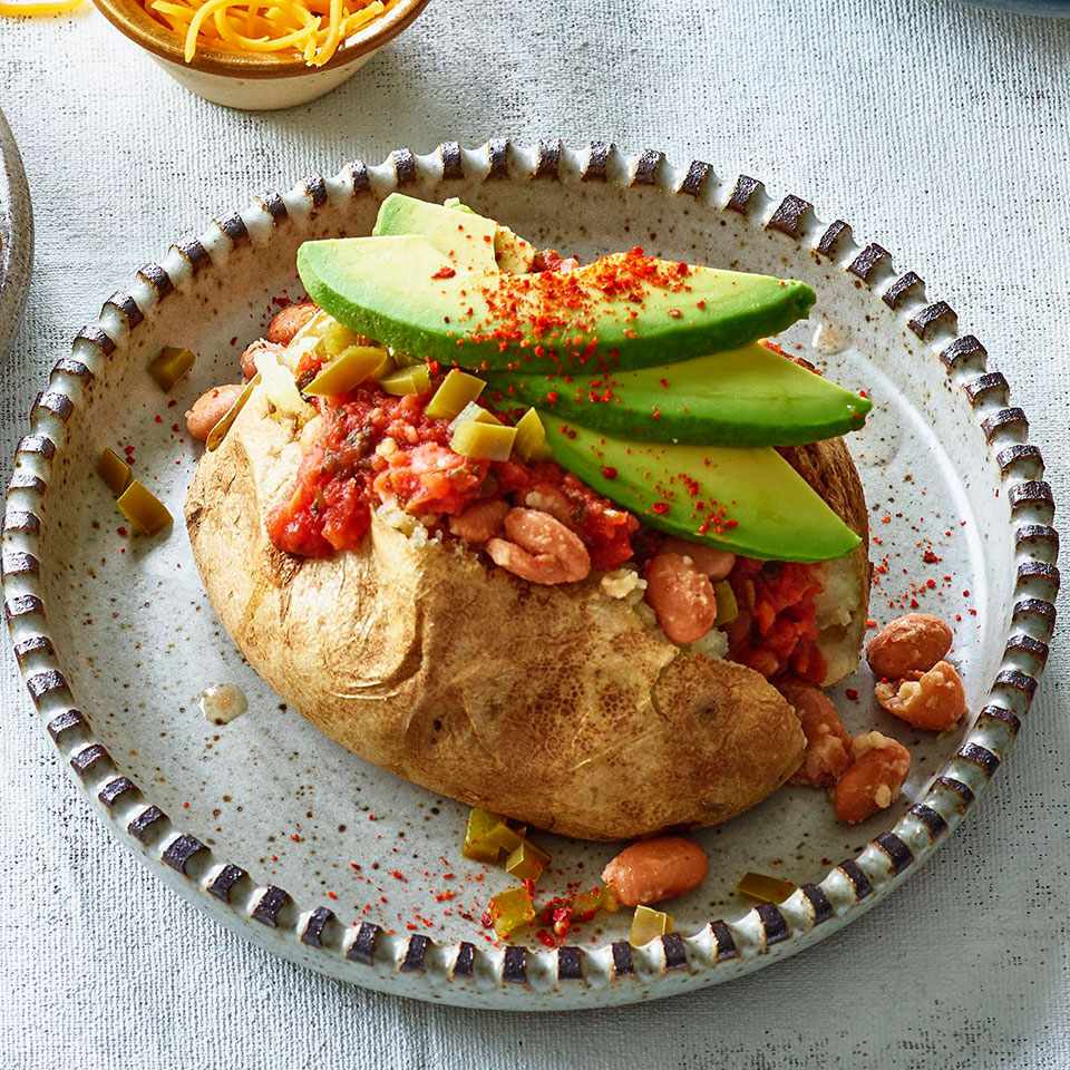 stuffed potatoes with salsa