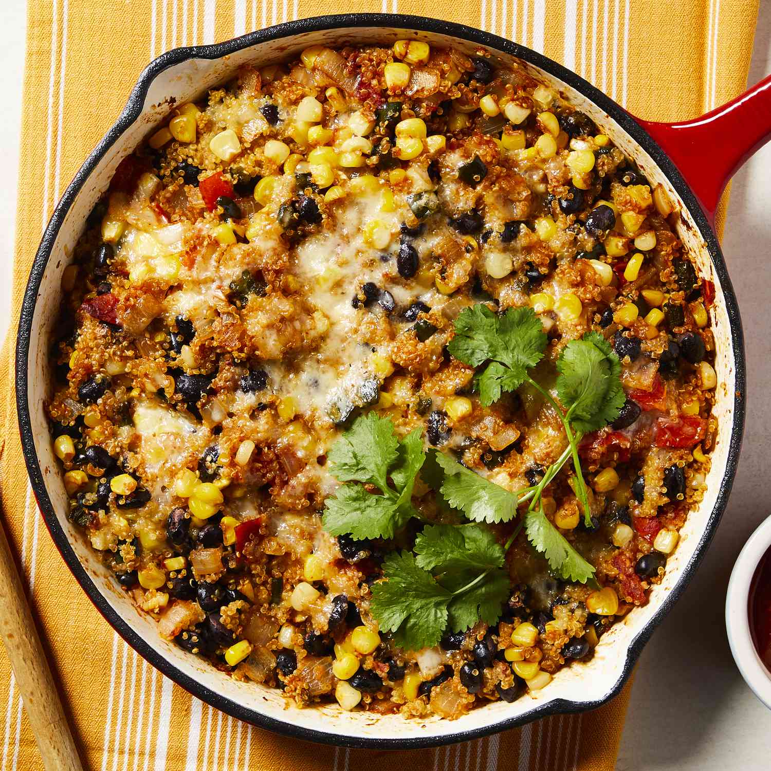 Cheesy Black Bean & Quinoa Skillet Casserole